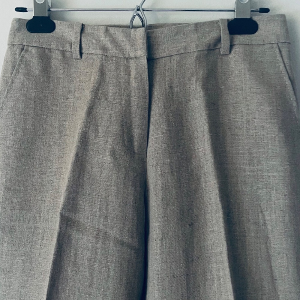 NWT MICHAEL Michael Kors Size 0 Flax Linen Wide-leg Trousers - Picture 2 of 12